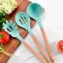 Silicone Kitchen Utensils, Silicone Utensil Set, Safe Food Grade Silicone with Premium Wood Handles, Non-Stick Heat Resistant Silicone Kitchenware, 11 PCS + 10 S Hooks,Gray