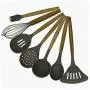 Kitchen tools safety and environmental cooking spoon shovel wooden handle 7 pieces of silicone kitchenware