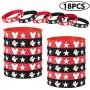 18 Pieces Mickey Mouse Rubber Bracelets, Silicone Bracelet Wristbands Red and Black Bracelet Birthday Party Theme Supplies for Kids, Teens, Adults