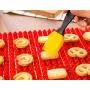 Pyramid Pan Silicone Cooking Mat - 2 Pcs Baking Kitchenware Fat Reducing Non Stick Oven Tray Cookie Sheets Thickened Red