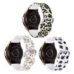 VIGOSS Compatible Galaxy Watch 42mm Bands/Galaxy Watch Active 40mm Band, Women 20mm Silicone Strap Replacement Bracelet Wristband for Samsung Galaxy Watch 42mm R810 Smartwatch (3 Pack Animal Print)