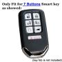 2Pcs Coolbestda 7buttons Key fob Cover Remote Control Keyless Jacket Holder Bag Case for 2018 Honda Odyssey elite