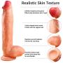 12 Inch Silicone Material Waterproof Female Mǎssǎger Lifelike D?ld? with Suction Cup Vibrant Toy