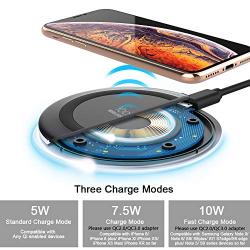 Yootech Wireless Charger Qi-Certified 10W Max Fast Wireless Charging Compatible with iPhone 11/11 Pro/11 Pro Max/XS MAX/XR/XS/8Plus, Galaxy Note 10/Note 10 Plus/S10/S10 Plus/S10E(No AC Adapter)