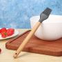 Wood Handle Silicone Kitchenware Non-stick Cook Utensils Create a Warm Kitchen for U(Butter Brush)