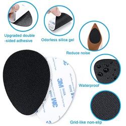 Non-Slip Shoe Pads, GADEBAO Self-Adhesive Anti-Slip Sole Sticker Protector, Premium Odorless Silicone Non Skid Shoe Grips for High Heels (Black-8 pcs)