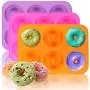 HEHALI 3pcs Donut Pan Mold, Silicone Cake Bagel Baking Doughnuts Mold BPA Free, with Icing Bag, Dishwasher Microwave Safe