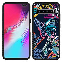 Samsung Galaxy S10 5G Case,Flexible Soft TPU Cover Shell,Slim Silicone Black Rubber Non-Slip Durable Design Protective Phone Case for Samsung Galaxy S10 5G -Butterfly