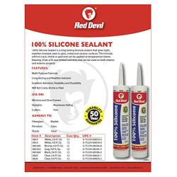 Red Devil 081660 Architectural Grade 50 Year 100% Silicone Sealant, Black, 9.8 oz Cartridge