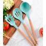 Kitchen Silicone Kitchenware Set of 22 Heat-Resistant Wooden Handle Pot Cooking Spoon Shovel Tool Cooking Baking Utensil Set