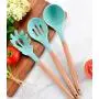 Kitchen Silicone Kitchenware Set of 22 Heat-Resistant Wooden Handle Pot Cooking Spoon Shovel Tool Cooking Baking Utensil Set