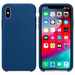 Cable&Case iPhone XR Case Liquid Silicone Case with Logo,Gel Rubber, Protection Shockproof Bumper Cover,Drop Protection,Anti-Scratch Shock Absorption,Soft TPU Edge for iPhone XR (6.1") - Blue Horizon