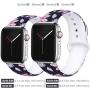 EXCHAR Compatible with Apple Watch Band Floral 38mm 40mm 42mm 44mm Silicone Replacement Wristbands for iWatch Series 5/4/3/2/1 for Women with Cute and Fadeless Pattern Printings