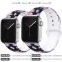 EXCHAR Compatible with Apple Watch Band Floral 38mm 40mm 42mm 44mm Silicone Replacement Wristbands for iWatch Series 5/4/3/2/1 for Women with Cute and Fadeless Pattern Printings