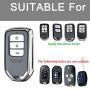 RYE Key Fob Cover with Glitter Liquid Quicksand,Flowing Bling Sparkle Key Fob Case Fit 4/5/6 Buttons Keyless Entry of Honda 2015-Up Civic Accord Fit Pilot CR-V Odyssey - Silver