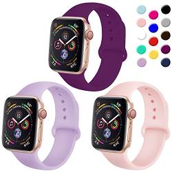 TIMTU Sport Band Compatible with Apple Watch Band 40mm 38mm 42mm 44mm, Soft Silicone Strap Replacement for Apple Watch Series 5 4 3 2 1 for Women/Men