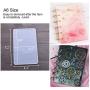 Resin Casting Molds for Notebook Cover A5 A6 A7, Silicone Bookmark Resin Mold 6PCS, Silicone Notebook Cover Clear Casting Epoxy Resin Molds with 14PCS Book Rings for Epoxy Resin Jewelry DIY Fans