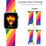 Kaome Floral Bands Compatible with Apple Watch 38mm 40mm 42mm 44mm, Soft Silicone Fadeless Pattern Printed Replacement Strap Bands for Women, Compatible with iWatch Series 5/4/3/2/1, S/M M/L