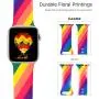 Kaome Floral Bands Compatible with Apple Watch 38mm 40mm 42mm 44mm, Soft Silicone Fadeless Pattern Printed Replacement Strap Bands for Women, Compatible with iWatch Series 5/4/3/2/1, S/M M/L