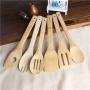 Kitchen Cooking Tools Sets - 2019 6 Pieces Bamboo Spoon Spatula Utensil Wooden Cooking Mixing Set - Cooking Tool Kitchen Silicone Utensils Wood Sets Tools