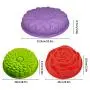 3 Pack Flower Shape Silicone Cake Bread Pie Flan Tart Molds, SENHAI Large Round Sunflower Chrysanthemum Rose Shape Non-Stick Baking Trays for Birthday Party DIY - Yellow,Red,Purple