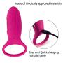 CNHIDEE Cock Penis Ring Prolonging Delay adult sex toys with Vibrator For man women couple Silicone USB Rechargeable 7 multi-speed Waterproof Quiet,Pink,0.6 Ounce