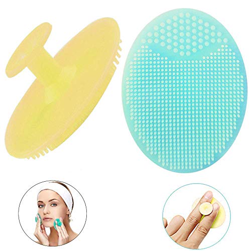 Silicone Face Scrubbers Exfoliator Brush-Facial Cleansing Brush Blackhead Scrubber Exfoliating Brush-Facial Cleansing Pads Precision Pore Cleansing Pad Acne Blackheads Removing Face Brush-2 Pack