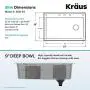 Kraus KGD-54BLACK Forteza Granite Kitchen Sink, 33 Inch, Black