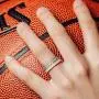 ThunderFit Womens Triangle Diamond Stackable Rings 4 Pack Thin Silicone Wedding Rings - 2.5mm Wide - 2mm Thick