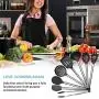 Cooking Tool Sets - 8 Piece Utensil Set Stainless Steel And Black Silicone Modern Nonstick Utensils Cooking - Sets Tool Cooking Cooking Tool Sets Kitchen Spatula Cook Stainless Steel Utensil Sil