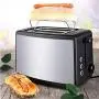 QIN.J.FANG-Kitchen stainless steel toaster 2 slice with Invisible grill,7-speed professional temperature control