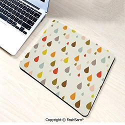 Desk Mat Mouse Pad Retro Style Colorful Big and Small Water Drops Rain Inspired Lovely Cute Pattern for Office(W7.8xL9.45)