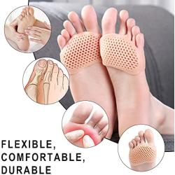 Ball of Foot Cushions Metatarasal Pads for Women and Men 3 Pairs (6Pcs) Forefoot Honeycomb Pads Made of Silicone for Metatarsalgia Pain Relief, Reusable and Breathable Gel Pads