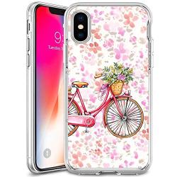 iPhone Xs iPhone X Case,Flexible Soft TPU Cover Shell,Slim Silicone Black Rubber Non-Slip Durable Design Protective Phone Case for iPhone Xs iPhone X -Bicycle