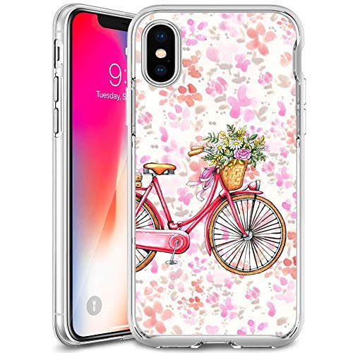 iPhone Xs iPhone X Case,Flexible Soft TPU Cover Shell,Slim Silicone Black Rubber Non-Slip Durable Design Protective Phone Case for iPhone Xs iPhone X -Bicycle