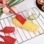Silicone Kitchenware Baking Tool Set - Non Stick Heat-Resistant Flexible Cooking Spatulas Brush Scraper Cake Butter Cream Mixing Batter Red