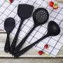 Kitchen Silicone Kitchenware Set of 4, Cooking Silicone Appliance Set, Non-Stick Heat-Resistant Silicone Silicone Spoon Shovel Kitchen Supplies Kitchen Set, black