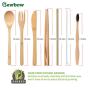 Bamboo Utensils Cutlery Set BEWBOW ? Reusable Cutlery Travel Set ? Eco-Friendly Wooden Silverware for Kids & Adults ? Outdoor Portable Utensils with Case ? Bamboo Spoon, Fork, Knife, Brush, Chopsticks