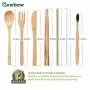 Bamboo Utensils Cutlery Set BEWBOW ? Reusable Cutlery Travel Set ? Eco-Friendly Wooden Silverware for Kids & Adults ? Outdoor Portable Utensils with Case ? Bamboo Spoon, Fork, Knife, Brush, Chopsticks