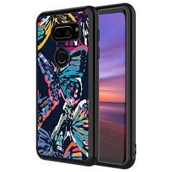 LG V30 ThinQ Case,Flexible Soft TPU Cover Shell,Slim Silicone Black Rubber Non-Slip Durable Design Protective Phone Case for LG V30 ThinQ -Butterfly