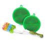 Kitchen Bottle Brush Cleaner Set w/Silicone Scrubbing Pads (3 Pc. Set) Long Handle, Dish, Glass, Silicone Kitchen Cleaning Set Accessory | Water, Tumbler, Cup, Pot, Pan | BPA Free, Food-Grade Safe