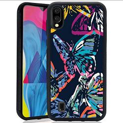 Samsung M10 Case,Flexible Soft TPU Cover Shell,Slim Silicone Black Rubber Non-Slip Durable Design Protective Phone Case for Samsung M10 -Butterfly