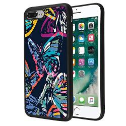 iPhone 7 8 Case,Flexible Soft TPU Cover Shell,Slim Silicone Black Rubber Non-Slip Durable Design Protective Phone Case for iPhone 7 8 -Butterfly