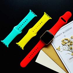 TIMTU Sport Band Compatible with Apple Watch Band 40mm 38mm 42mm 44mm, Soft Silicone Strap Replacement for Apple Watch Series 5 4 3 2 1 for Women/Men