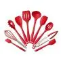 ALLCIAA Silicone Kitchenware 10 Piece Non-stick Pan Set Eco-friendly Kitchen Tools Baking Utensils Kitchen Appliances Silicone Kitchenware (Color : Red)