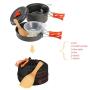 TOMSHOO Camping Cookware Lightweight Pots Pans with Bowls Mesh Set Bag