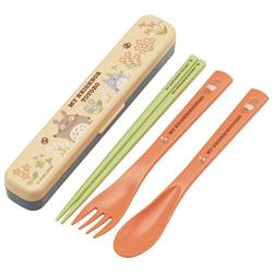 Skater Totoro Flower quiet chopsticks,fork and spoon set TAC1 from Japan