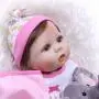 Binxing Toys Reborn Baby Dolls Silicone Full Body Girl 22 inch 56cm Real Toddler Bebe Doll Waterproof with ( Bottle Toy, Magnet Pacifier ,Clothes ,Puppet Toy Safety Tested for 3+ (Realistic)