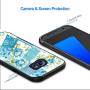 Samsung Galaxy S6 Case, Blue Flower Shock-Absorption TPU Rubber Bumper Samsung Galaxy S6 Case, Ultra Thin Slim Protective Cover for Samsung Galaxy S6-Black