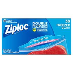 Ziploc Freezer Bags, Quart, 3 Pack, 38ct